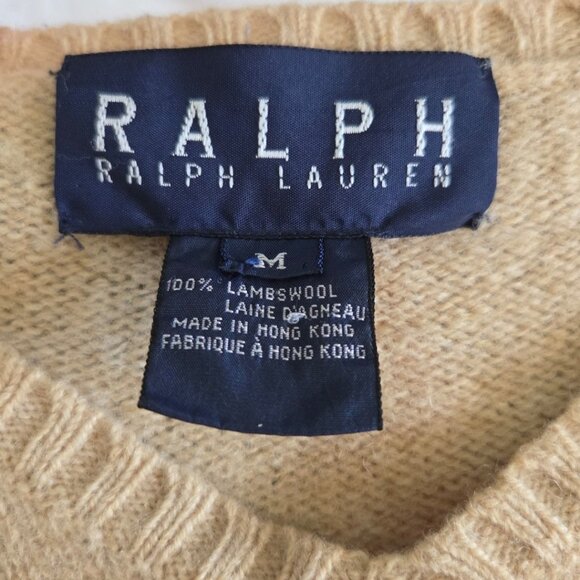 Ralph Lauren Black Label Tan V-Neck Sweater - Picture 3 of 4
